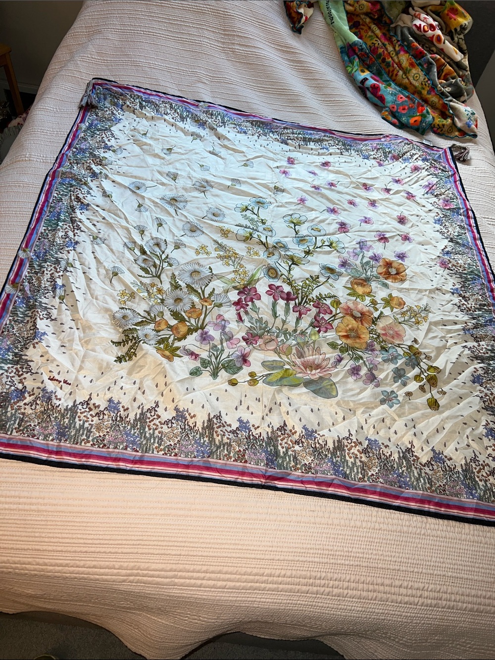 Johnny Was Forest Silk Scarf - Picture 4 of 9